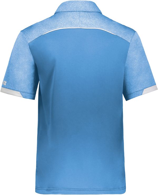 An image of a Custom Russell Legend Polo in Columbia Blue!