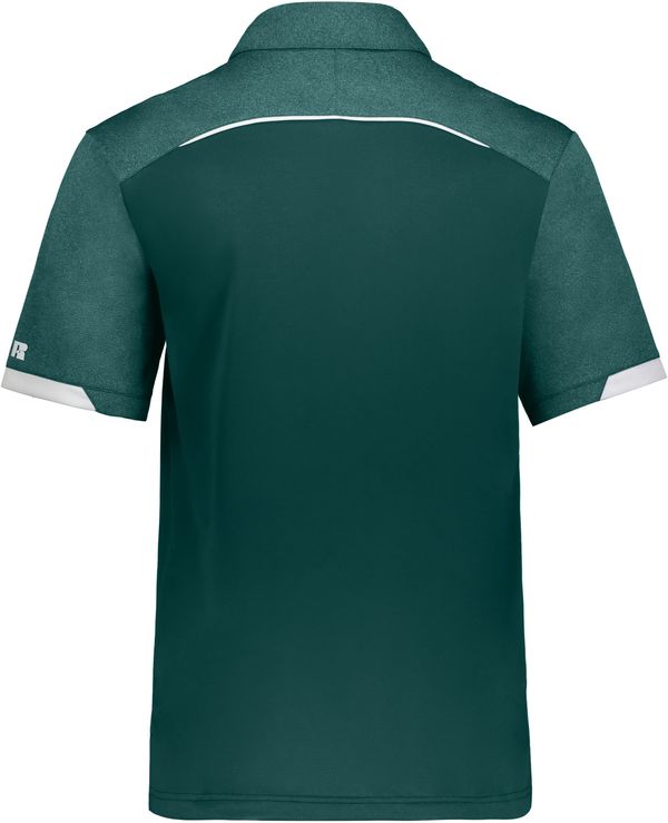 An image of a Custom Russell Legend Polo in Dark Green!