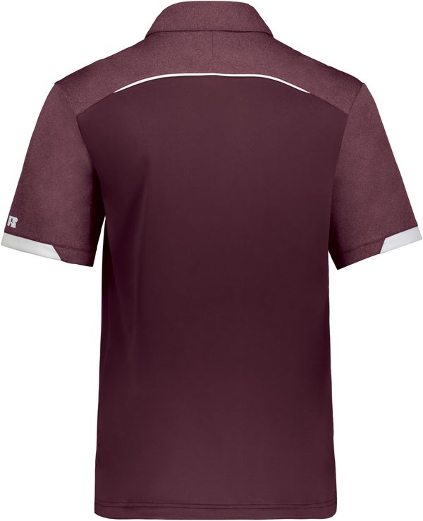 An image of a Custom Russell Legend Polo in Maroon!