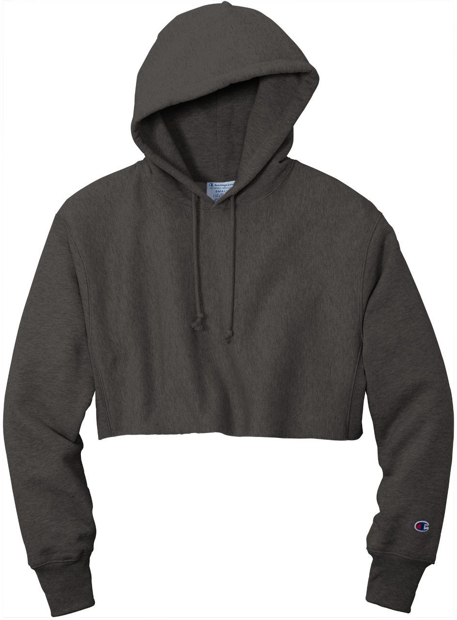 Champion cropped grey hoodie sale