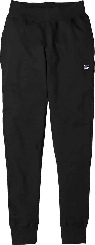 Am image of a Custom Champion Adult Reverse Weave Fleece Jogger in Black!