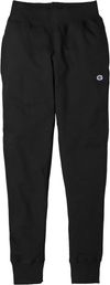 Am image of a Custom Champion Adult Reverse Weave Fleece Jogger in Black!