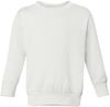 Am image of a Custom Rabbit Skins Toddler Fleece Crewneck Sweatshirt in White!
