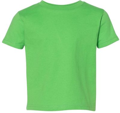Am image of a Custom Rabbit Skins Toddler Fine Jersey Tee in Apple!