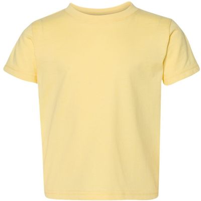Am image of a Custom Rabbit Skins Toddler Fine Jersey Tee in Butter!