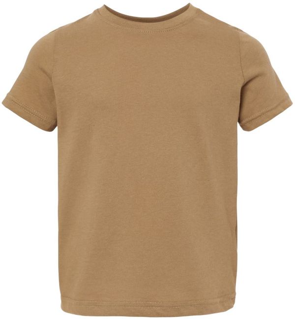 Am image of a Custom Rabbit Skins Toddler Fine Jersey Tee in Coyote Brown!