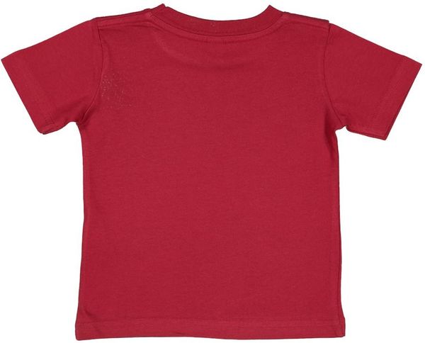 Am image of a Custom Rabbit Skins Infant Fine Jersey Tee in Garnet!