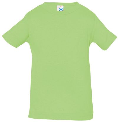 Am image of a Custom Rabbit Skins Infant Fine Jersey Tee in Key Lime!