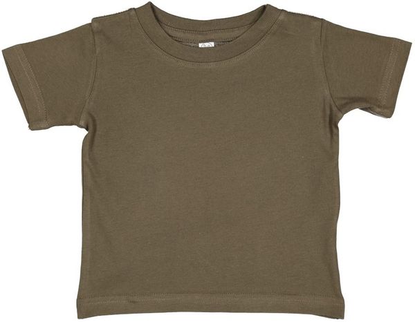 Am image of a Custom Rabbit Skins Infant Fine Jersey Tee in Military Green!