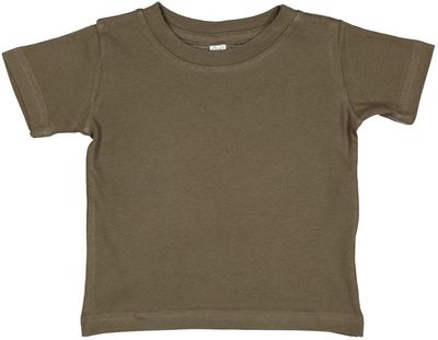 Am image of a Custom Rabbit Skins Infant Fine Jersey Tee in Military Green!