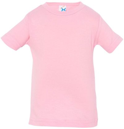 Am image of a Custom Rabbit Skins Infant Fine Jersey Tee in Pink!