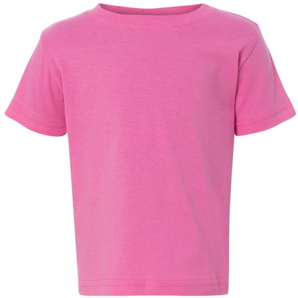 Am image of a Custom Rabbit Skins Infant Fine Jersey Tee in Raspberry!