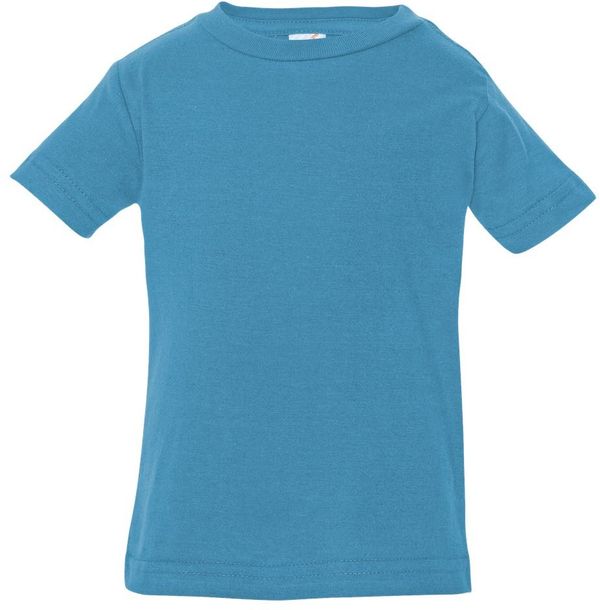 Am image of a Custom Rabbit Skins Infant Fine Jersey Tee in Turquoise!