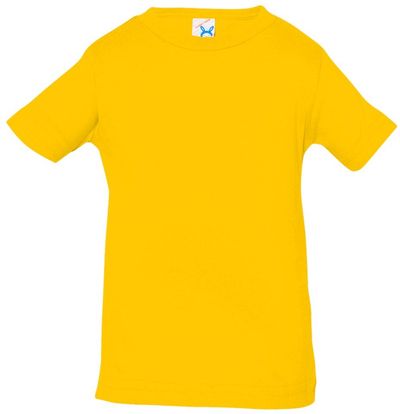 Am image of a Custom Rabbit Skins Infant Fine Jersey Tee in Yellow!