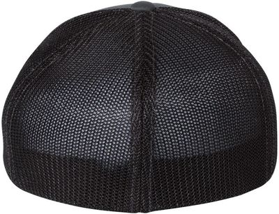 Am image of a Custom Richardson Fitted Trucker with R Flex in Charcoal/Black!
