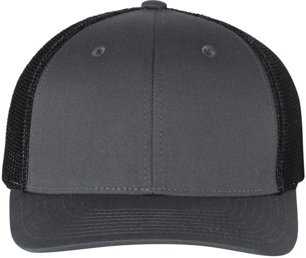 Am image of a Custom Richardson Fitted Trucker with R Flex in Charcoal/Black!