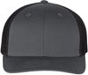 Am image of a Custom Richardson Fitted Trucker with R Flex in Charcoal/Black!