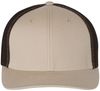 Am image of a Custom Richardson Fitted Trucker with R Flex in Khaki/Coffee!