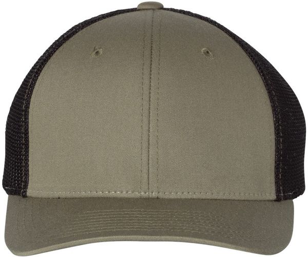Am image of a Custom Richardson Fitted Trucker with R Flex in Loden/Black!