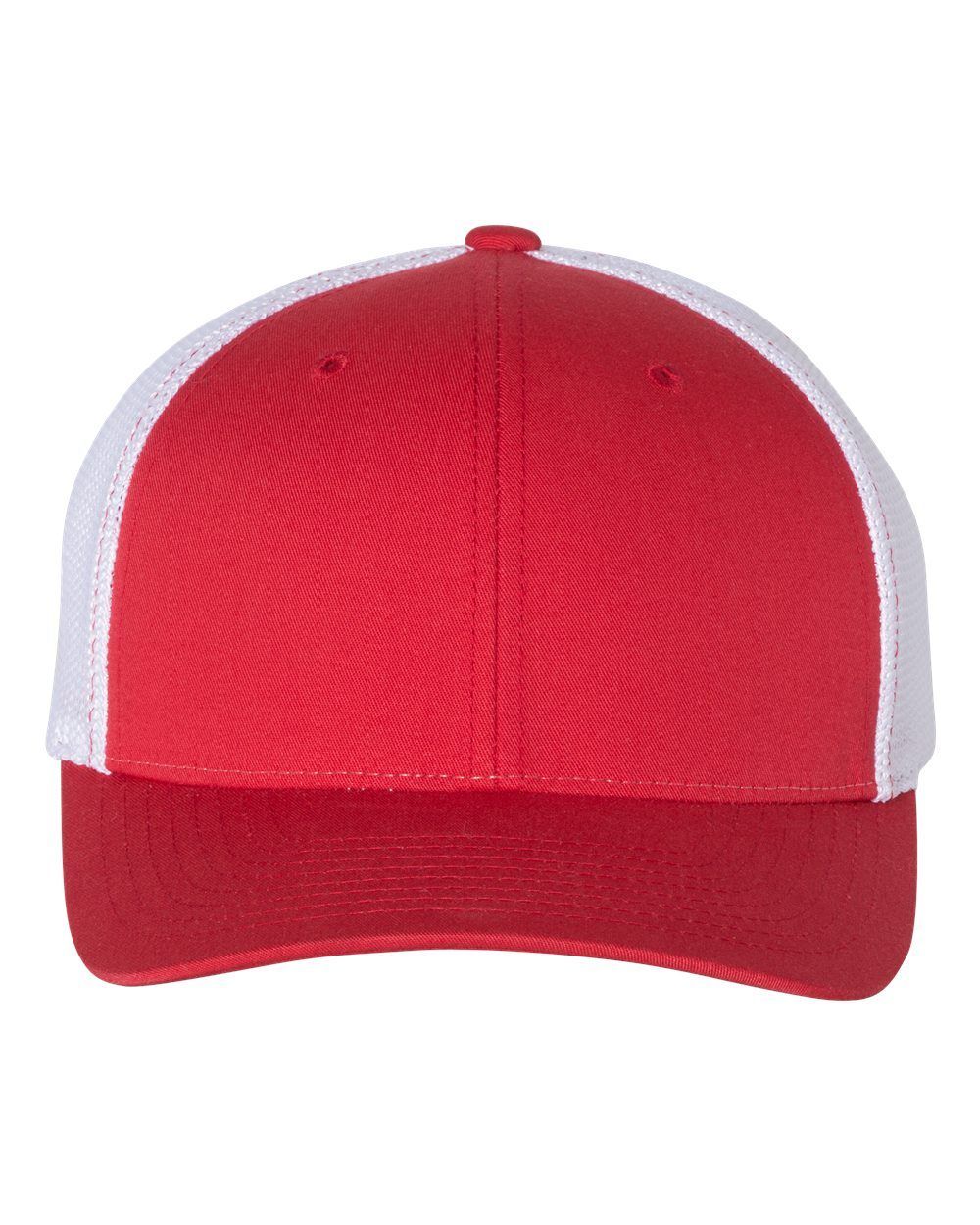 Richardson Fitted Trucker with R Flex in Red/White