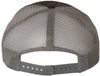 Am image of a Custom Richardson Garment Washed Trucker Cap in Black/Charcoal!