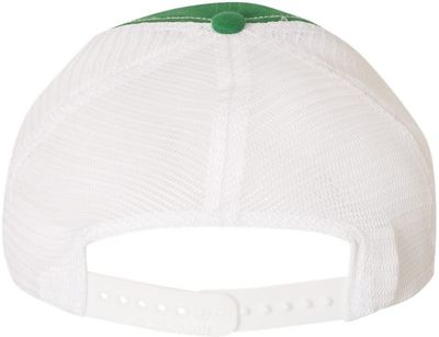 Am image of a Custom Richardson Garment Washed Trucker Cap in Kelly/White!