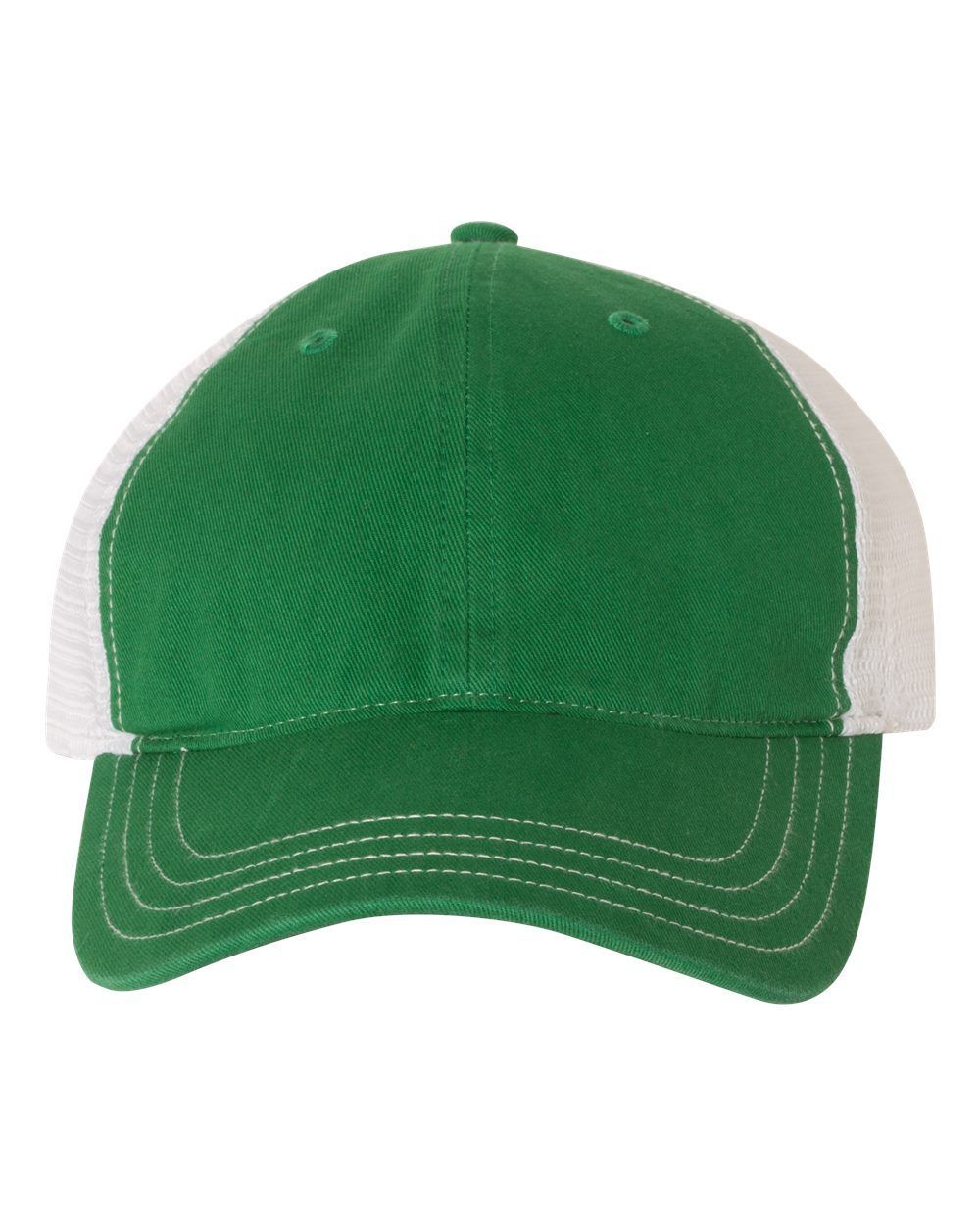 Richardson Garment Washed Trucker Cap in Kelly/White