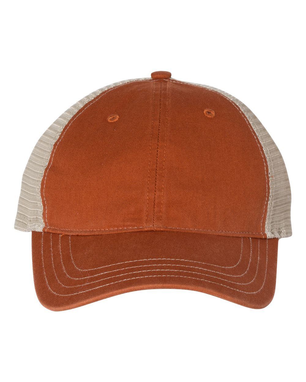 Richardson Garment Washed Trucker Cap in Texas Orange/Khaki