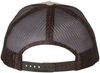 An image of a Custom Richardson Five Panel Trucker in Khaki/Coffee!