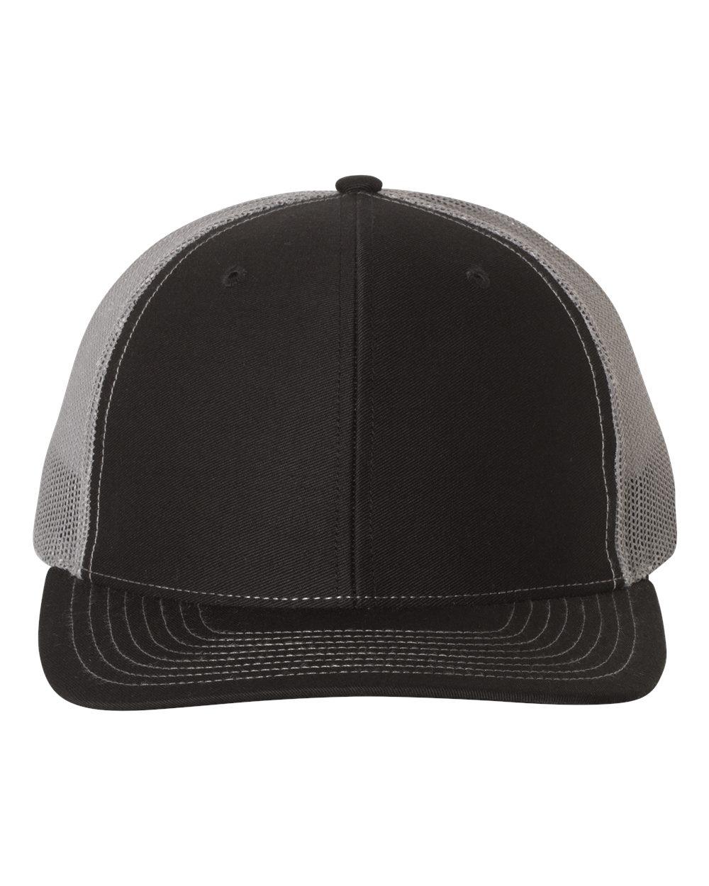 Richardson Snapback Trucker Cap in Black/Charcoal
