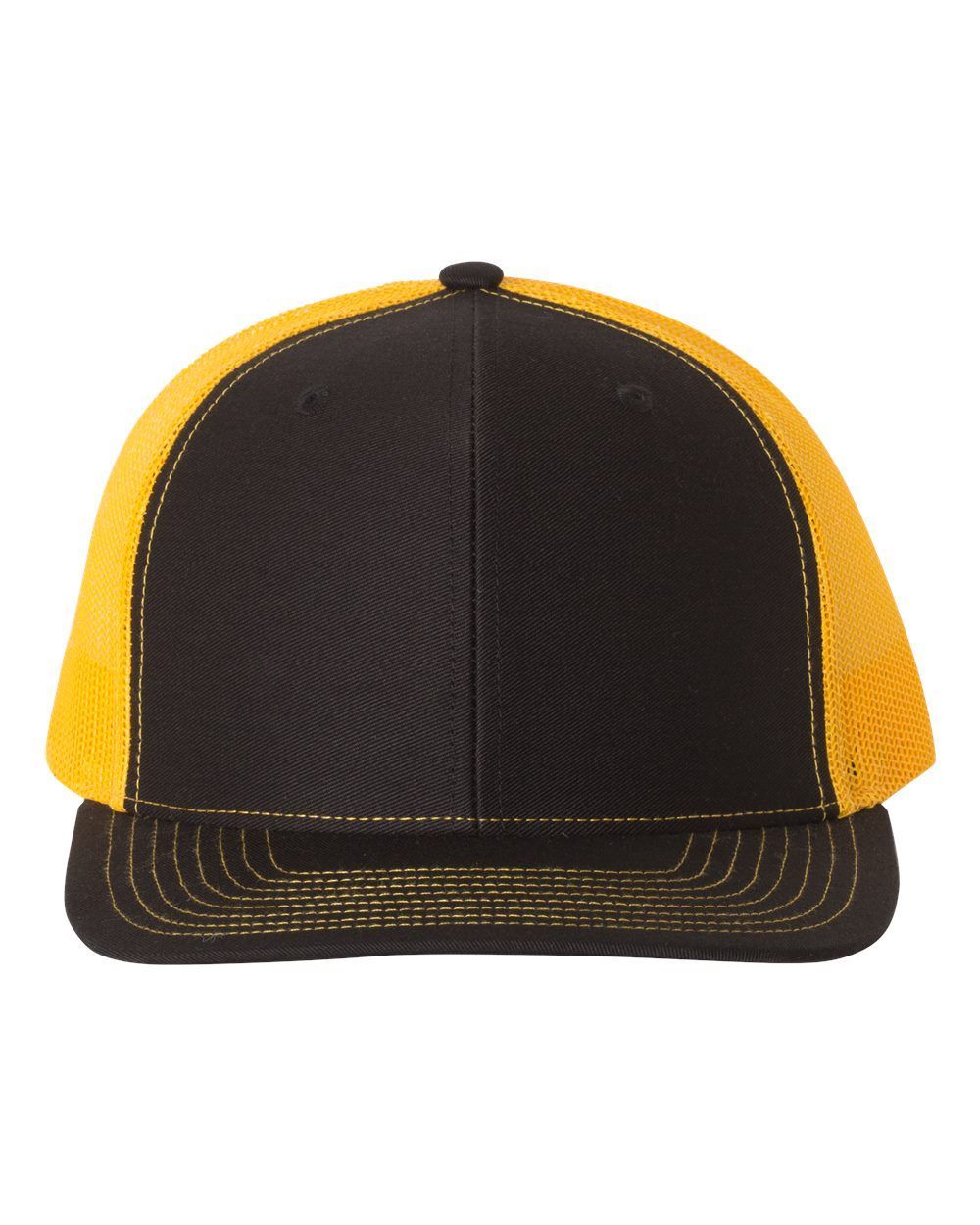 Richardson Snapback Trucker Cap in Black/Gold