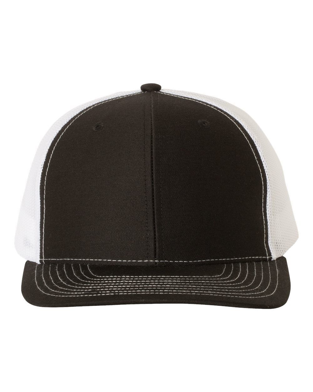 Richardson Snapback Trucker Cap in Black/White