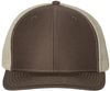 Am image of a Custom Richardson Snapback Trucker Cap in Brown/Khaki!