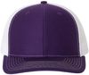 Am image of a Custom Richardson Snapback Trucker Cap in Purple/White!