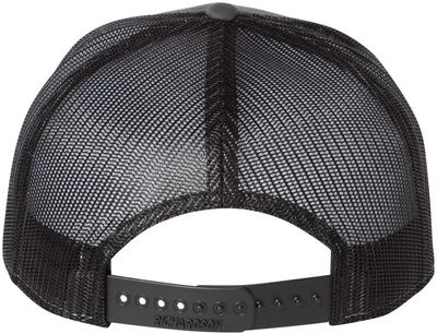 Am image of a Custom Richardson Seven Panel Trucker Cap in Charcoal/Black!