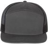 Am image of a Custom Richardson Seven Panel Trucker Cap in Charcoal/Black!