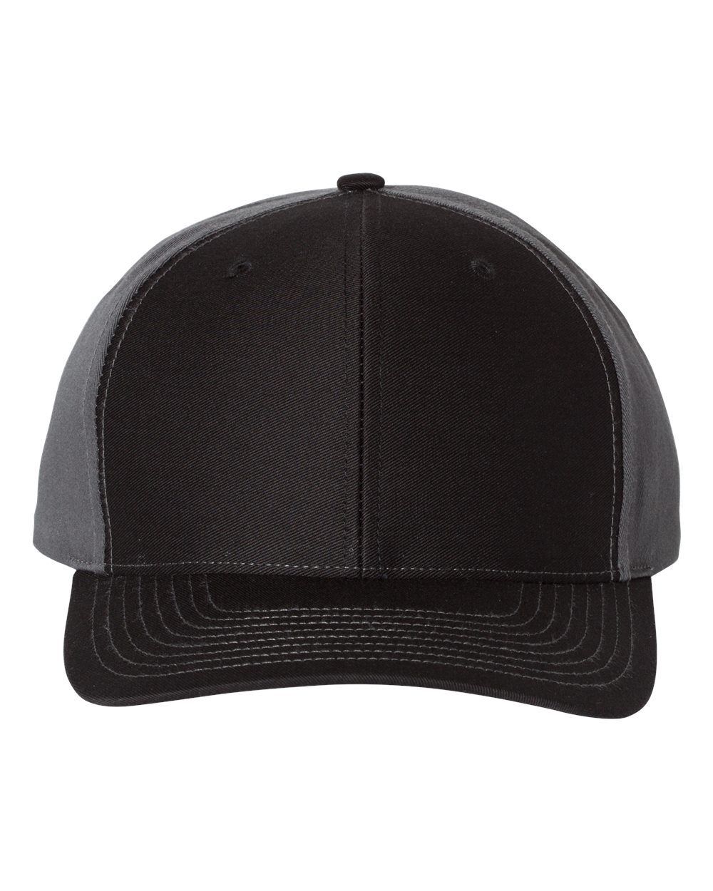 Richardson Twill Back Trucker Cap in Black/Charcoal