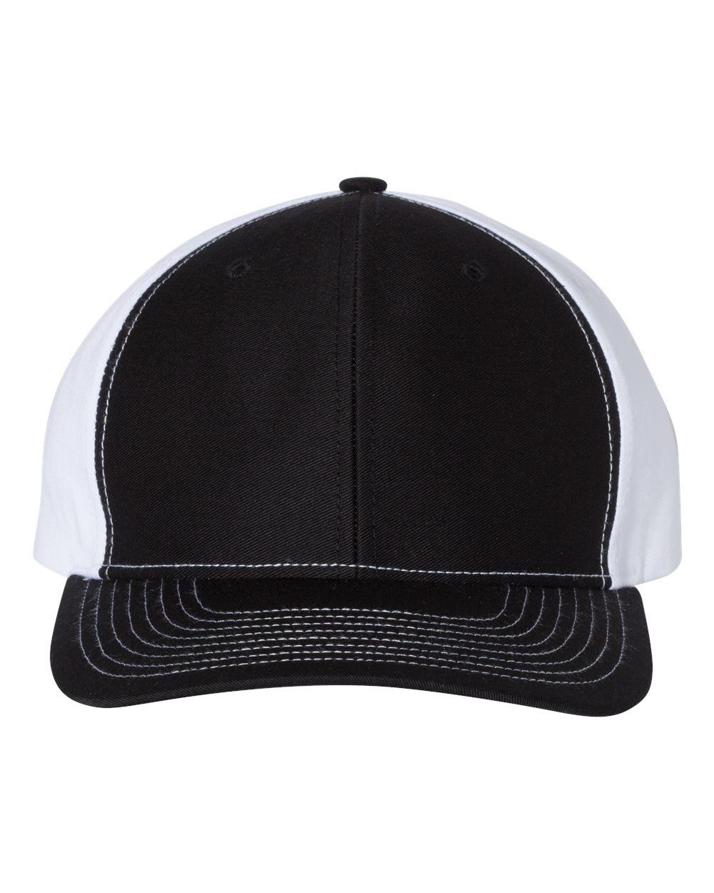 Richardson Twill Back Trucker Cap in Black/White
