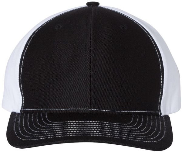 Am image of a Custom Richardson Twill Back Trucker Cap in Black/White!