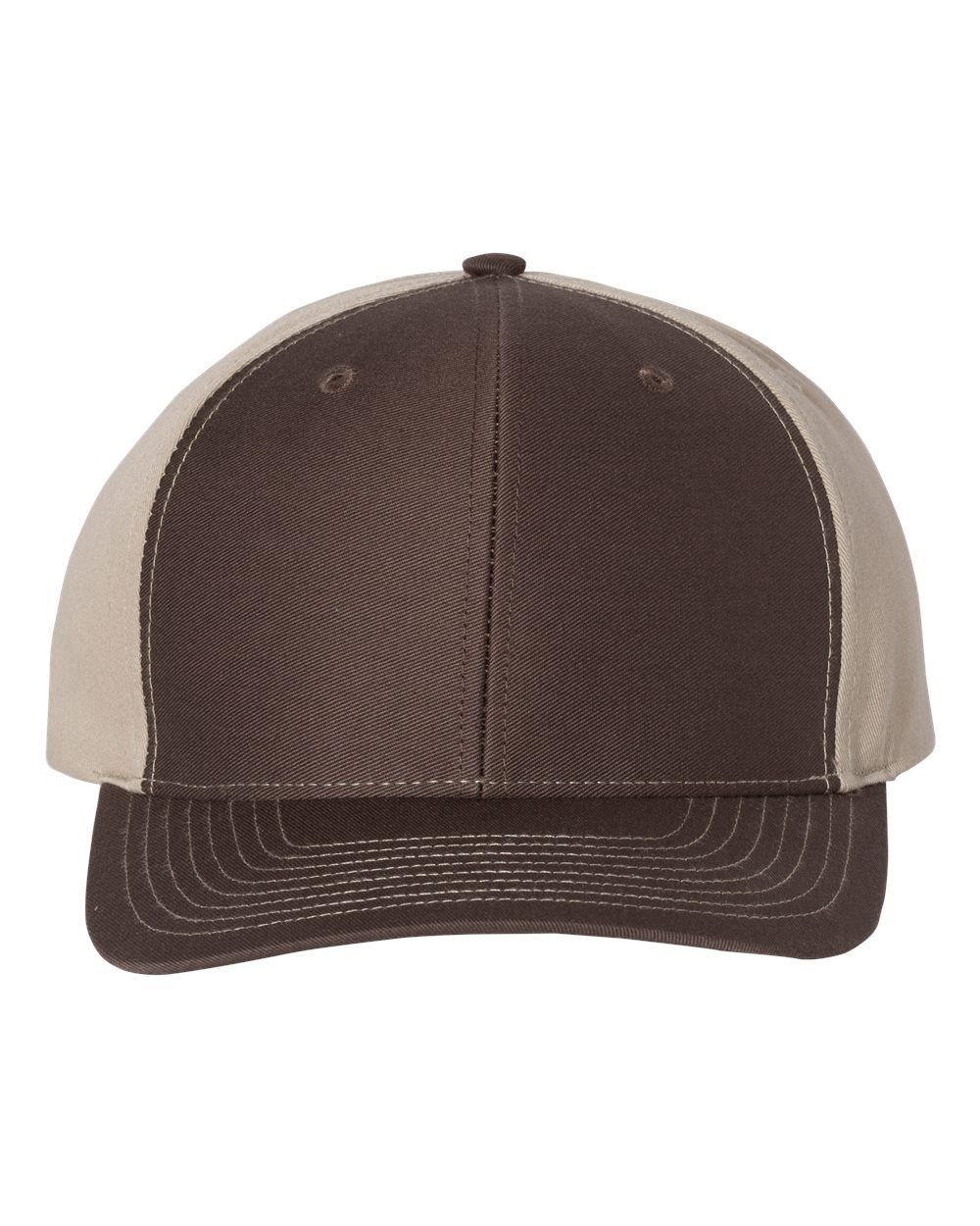 Richardson Twill Back Trucker Cap in Brown/Khaki