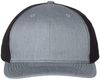Am image of a Custom Richardson Twill Back Trucker Cap in Heather Grey/ Black!