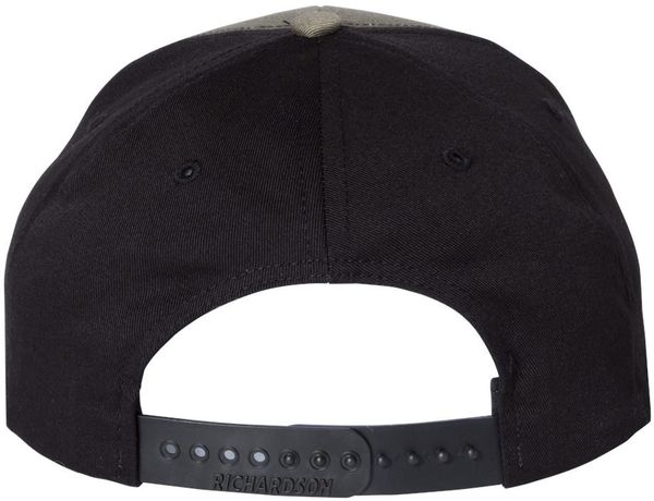 An image of a Custom Richardson Twill Back Trucker Cap in Loden/ Black!