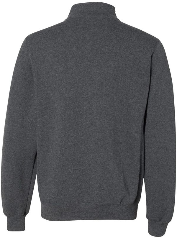 Am image of a Custom Russell Athletic Dri Power Fleece Quarter Zip Pullover in Black Heather!
