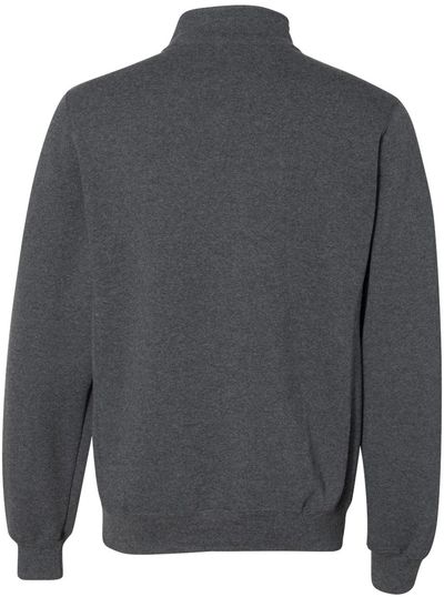 Am image of a Custom Russell Athletic Dri Power Fleece Quarter Zip Pullover in Black Heather!
