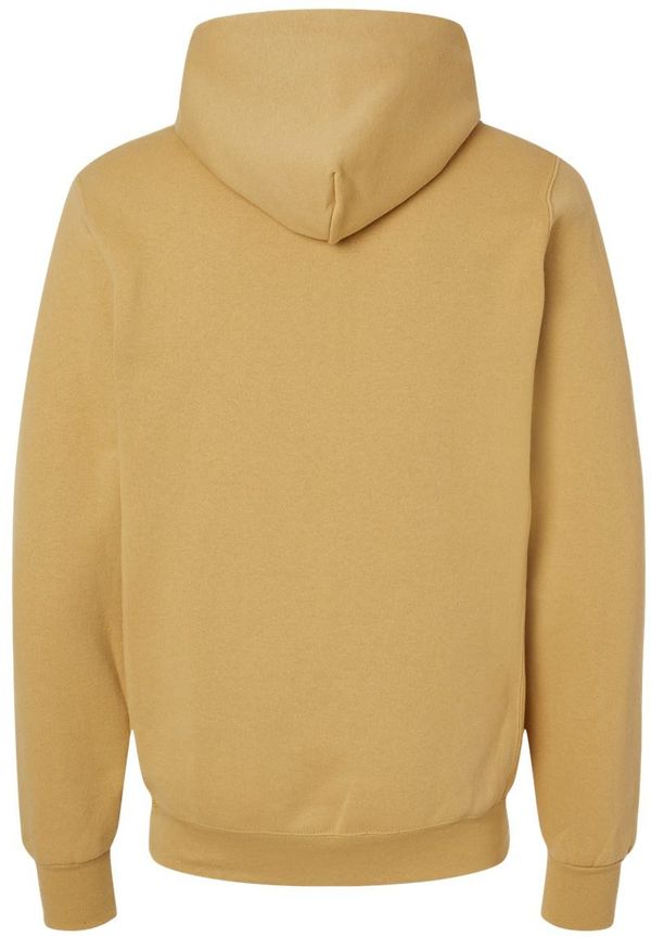 Am image of a Custom Russell Athletic Dri Power Fleece Hoodie in Almond!