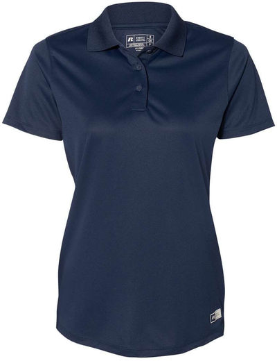 Am image of a Custom Russell Athletic Women's Essential Sport Shirt in Navy!