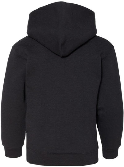 Am image of a Custom Youth Dri Power Hooded Pullover Sweatshirt in Black!