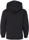 Am image of a Custom Youth Dri Power Hooded Pullover Sweatshirt in Black!