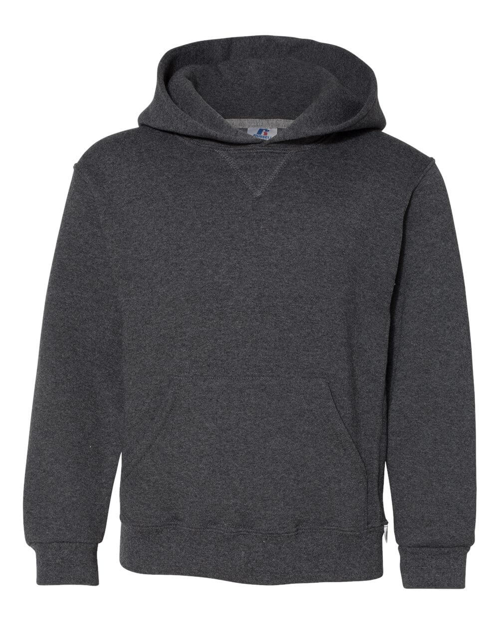 Youth Dri Power Hooded Pullover Sweatshirt in Black Heather