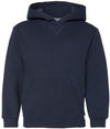 Am image of a Custom Youth Dri Power Hooded Pullover Sweatshirt in Navy!